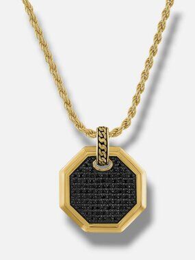 Esquire Men's 14K Gold Plated Sterling Silver Octagon Pendant Necklace